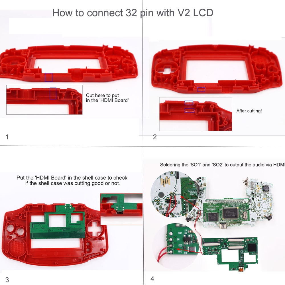 32-Pin 40-Pin HDMI-Mod für GBA – Arcade Button Pcb Bewertung und Preis